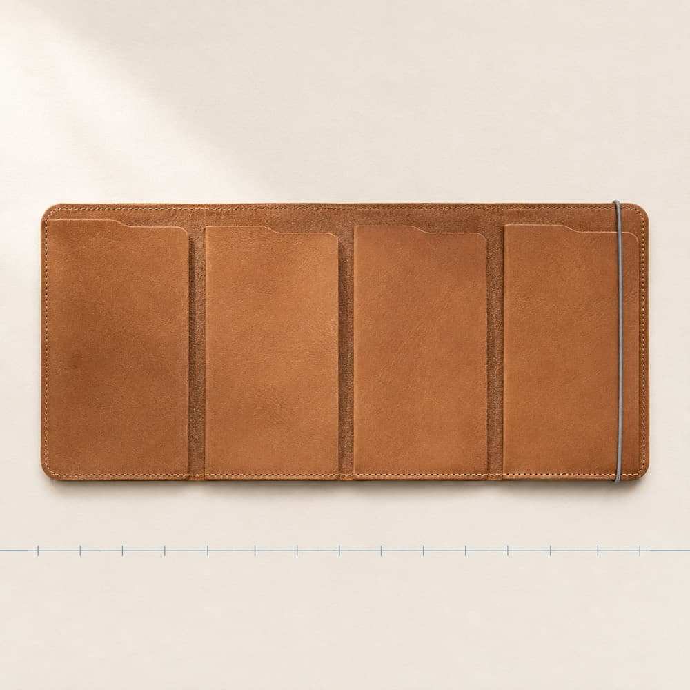 Family Passport Wallet — Four booklets in one place, in the order you hand them over.