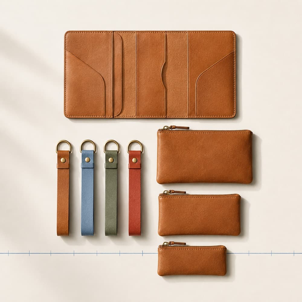 Family Travel Set — Four booklets, four colours, three pouch sizes.