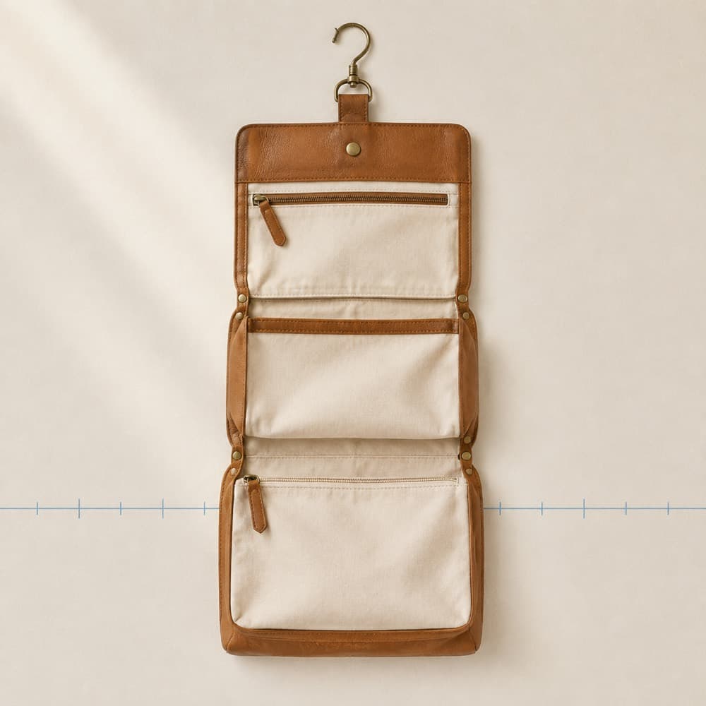 Hanging Wash Bag — For the hotel bathroom with no counter space at all.