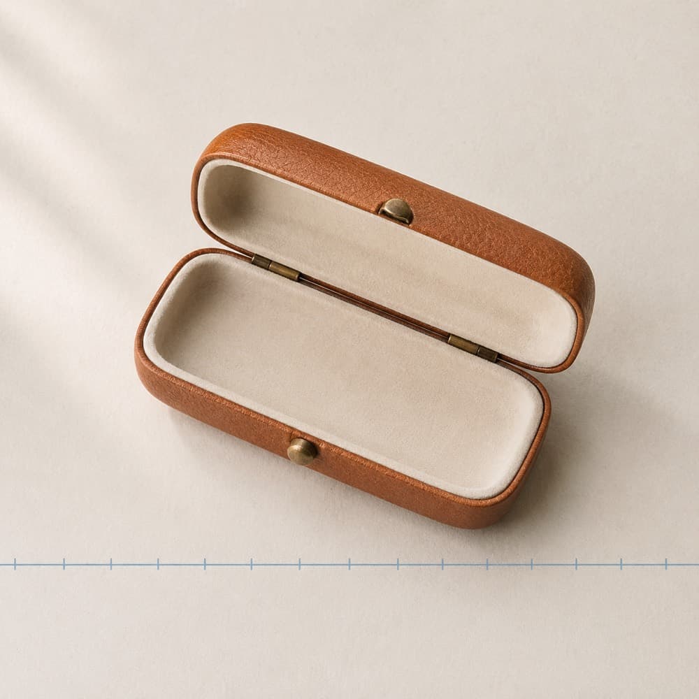 Sunglasses Travel Case, Hard — A rigid clamshell, because a soft pouch in a bag is not protection.